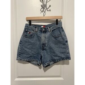 Vintage Tommy Hilfiger Denim Jean Shorts Estimated Size 6/8 Blue Flawed Womens